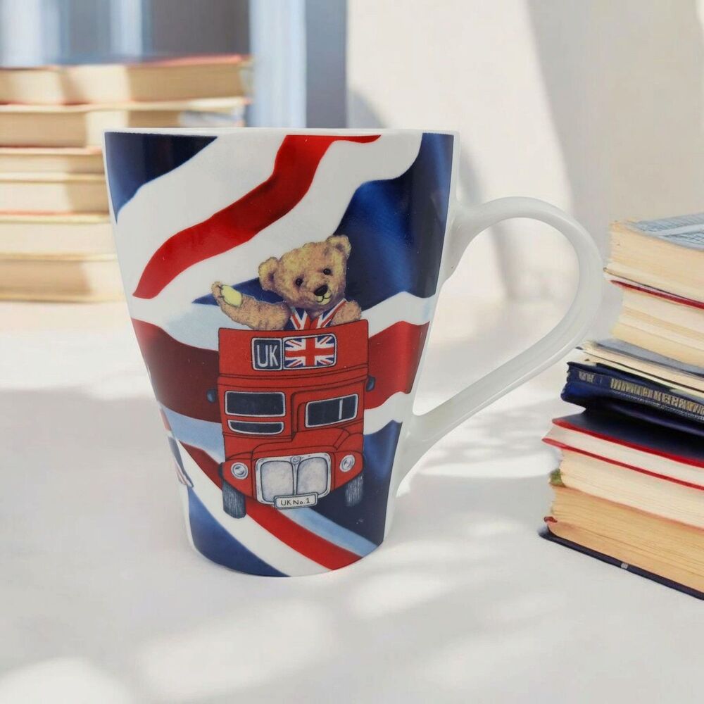 Leeonardo  Fine China UK British Flag Teddy Bear Coffee Tea Mug Cup